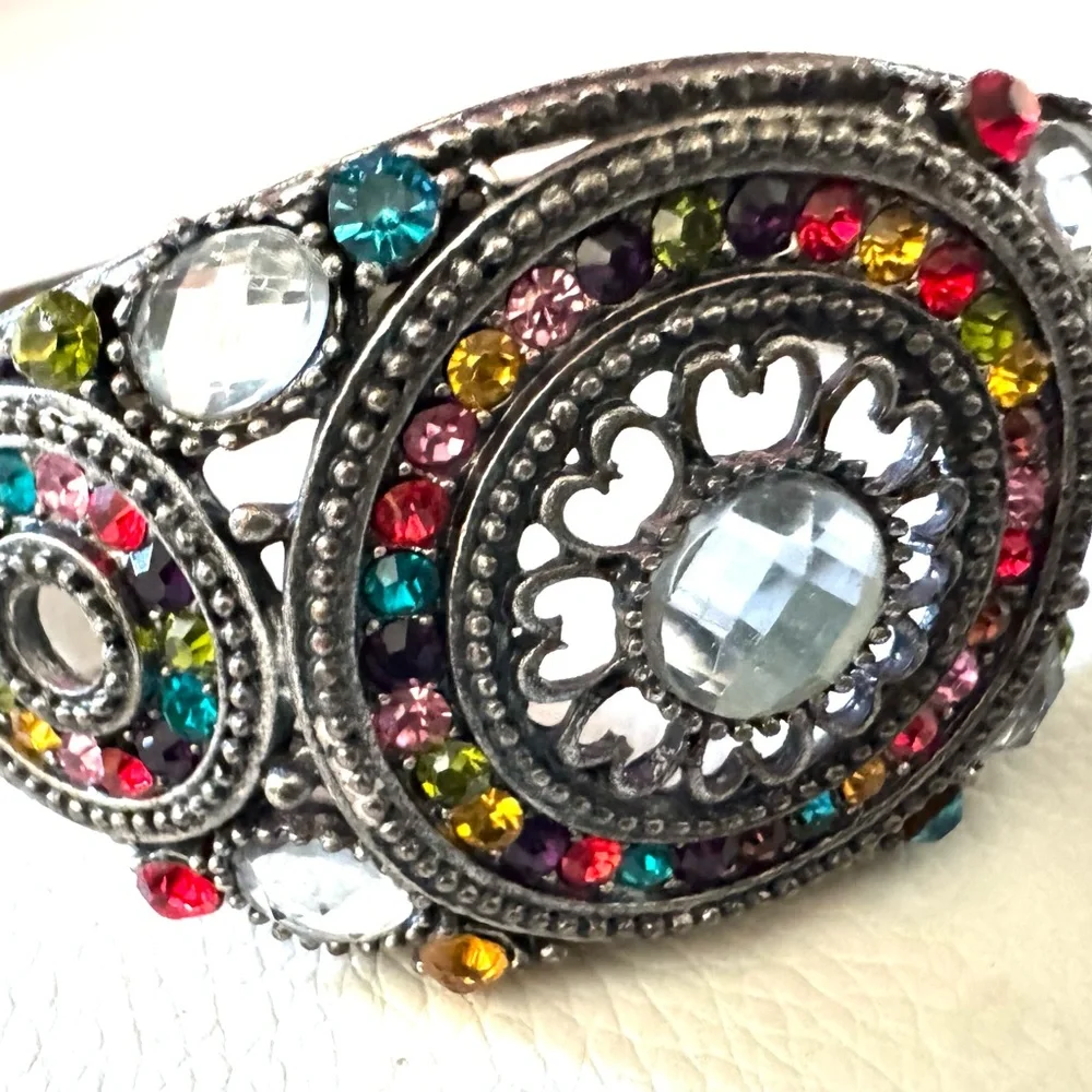 Multicolor Crystal Statement Bracelet - Women Accessories